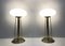 Vintage Lamps in Brass and Opaline, 1970, Set of 2 3