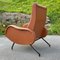 Mid-Century Modern Italian Brown Armchair with Footrest by Marco Zanuso, 1960s 6