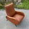 Mid-Century Modern Italian Brown Armchair with Footrest by Marco Zanuso, 1960s 5