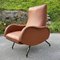 Mid-Century Modern Italian Brown Armchair with Footrest by Marco Zanuso, 1960s 11