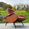 Mid-Century Modern Italian Brown Armchair with Footrest by Marco Zanuso, 1960s 10