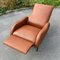 Mid-Century Modern Italian Brown Armchair with Footrest by Marco Zanuso, 1960s 4