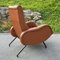 Mid-Century Modern Italian Brown Armchair with Footrest by Marco Zanuso, 1960s 2