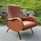 Mid-Century Modern Italian Brown Armchair with Footrest by Marco Zanuso, 1960s 1