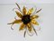 Golden Florentine Flower Shape Flushmount attributed to Hans Kögl, Germany, 1970s 3