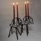 Swedish Iron Deer Candleholders by Gunnar Ander for Ystad-Metall, 1960s, Set of 2 3