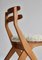 Danish Modern Oak & Sheepskin Scissor Side Chair attributed to Poul Volther, 1957 4