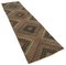 Tapis de Couloir Kilim Vintage Marron 2