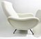 Mid-Century Modern Italian White Fabric Armchairs, 1950s, Set of 2 6