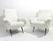 Mid-Century Modern Italian White Fabric Armchairs, 1950s, Set of 2 4