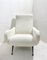 Mid-Century Modern Italian White Fabric Armchairs, 1950s, Set of 2, Image 2