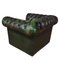 Sillón Club Chesterfield de cuero verde, Imagen 4