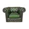 Club chair Chesterfield in pelle verde, Immagine 1