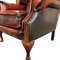 Fauteuil Chesterfield Queen Anne en Cuir Rouge Sang de Boeuf 8