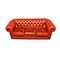 3-Sitzer Chesterfield Sofa aus rotem Leder 7