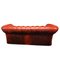 3-Seater Chesterfield Sofa in Red Leather, Image 4