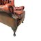 Fauteuil Chesterfield Queen Anne en Cuir Rouge Sang de Boeuf 6