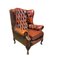 Queen Anne Chesterfield Armchair in Oxblood Red Leather 2