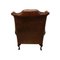 Queen Anne Chesterfield Armchair in Brown Red Leather, Image 5