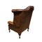 Queen Anne Chesterfield Armchair in Brown Red Leather 4