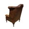 Queen Anne Chesterfield Armchair in Brown Red Leather, Image 4