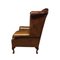 Queen Anne Chesterfield Armchair in Brown Red Leather, Image 3
