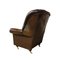 Fauteuil Queen Anne Chesterfield en Cuir Marron Rouge 4