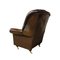 Queen Anne Chesterfield Armchair in Brown Red Leather, Image 4