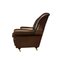 Fauteuil Queen Anne Chesterfield en Cuir Marron Rouge 3