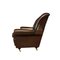 Queen Anne Chesterfield Armchair in Brown Red Leather 3