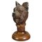 Wooden Carved Head of a Norwich Terrier, Brienz, 1890s 1