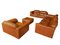 DS-101 Cognac Leather Sofas, Armchair and Ottoman from De Sede, 1970s, Set of 4 2