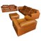 DS-101 Cognacfarbene Ledersofas, Sessel und Ottomane von De Sede, 1970er, 4er Set 1