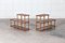 Mid-Century French Faux Bamboo Beech & Rattan Etageres, 1950s, Set of 2 3