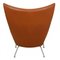 Walnut Anilin Leather Wingchair by Hans J. Wegner for Carl Hansen & Søn, 1990s, Image 4