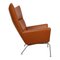 Walnut Anilin Leather Wingchair by Hans J. Wegner for Carl Hansen & Søn, 1990s 3