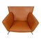 Poltrona alata in pelle Anilin color cognac di Hans J. Wegner per Carl Hansen & Søn, anni '90, Immagine 6