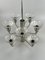 Mid-Century Space Age Chandelier in Metal & Glass, 1970s, Image 1