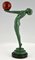 Max Le Verrier, desnudo Art Déco con bola, 1930, metal sobre mármol, Imagen 2