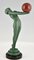 Max Le Verrier, Art Deco Nude with Ball, 1930, Metal on Marble 8