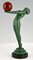 Max Le Verrier, Art Deco Nude with Ball, 1930, Metal on Marble 5