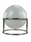 Mid-Century Space Age Ball Tischlampe aus Glas & Metall 1