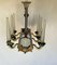 Glass Metal Lights Chandelier, 1940s, Image 4