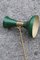 Articulated Wall Lamps in Brass and Green Lacquered Aluminum, 1950, Set of 2 4