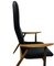 Mid-Century Stuhl aus schwarzem Leder, 1960er 4