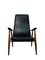 Mid-Century Stuhl aus schwarzem Leder, 1960er 1