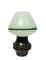 Vintage Copper Table Lamp with Original Mint Green Glass Shade, 1960s 1