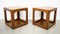 Tables d'Appoint Cubiques en Noyer, Italie, 1960s, Set de 2 1