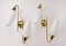 Brass Wall Sconces in the style of Stilnovo, 1950s, Set of 2, Image 2
