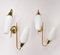 Brass Wall Sconces in the style of Stilnovo, 1950s, Set of 2, Image 8